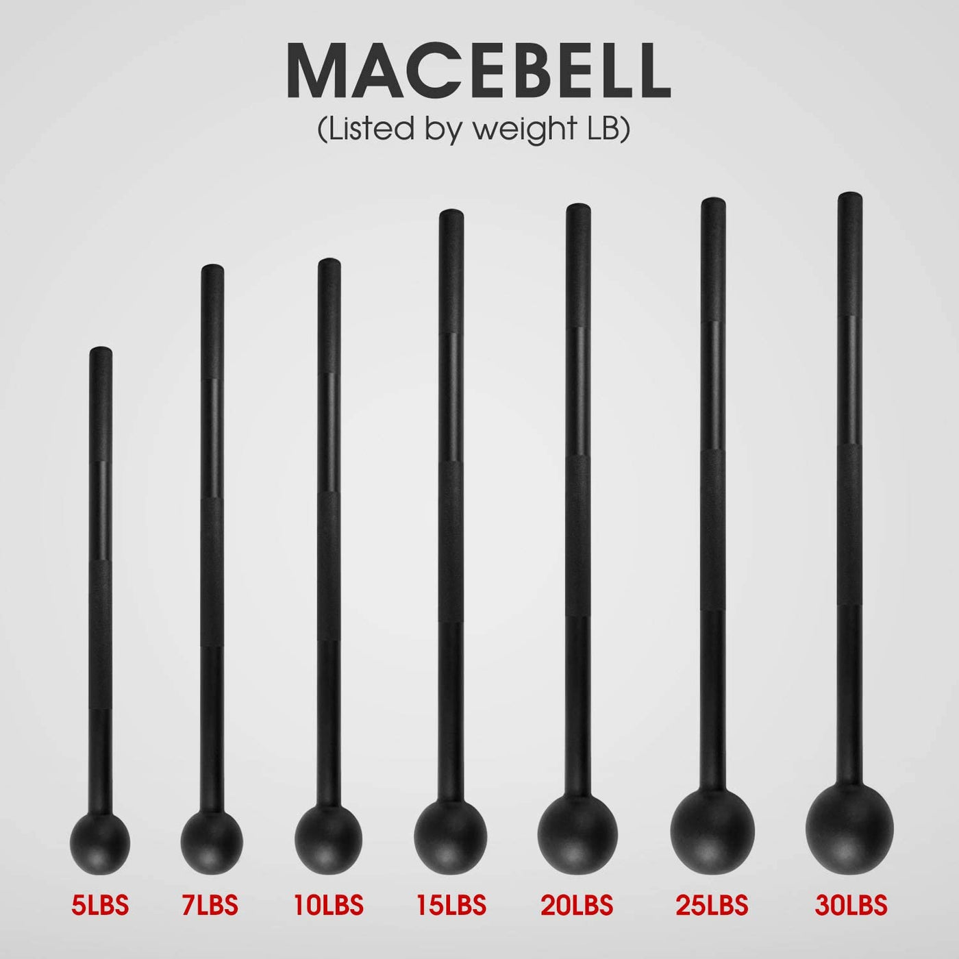 Steel Mace Bell for Strength Training, Support Full Body, Muscles, Shoulder, Grips & Forearms Workouts, Stretching 5, 7, 10, 15, 20, 25, 30 LB for Woman & Man