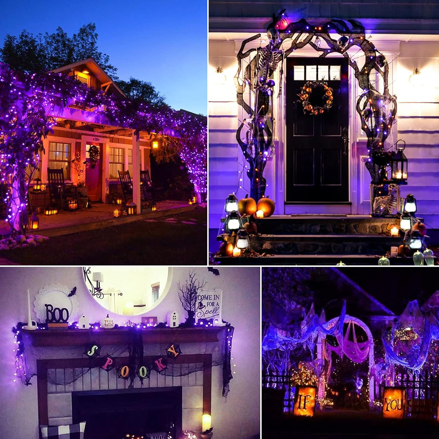 Halloween String Lights Outdoor 2 Pack 100 Count 25 Feet Incandescent Bulb Mini Lights for Christmas Indoor Garland Party Festival Decoration, Purple