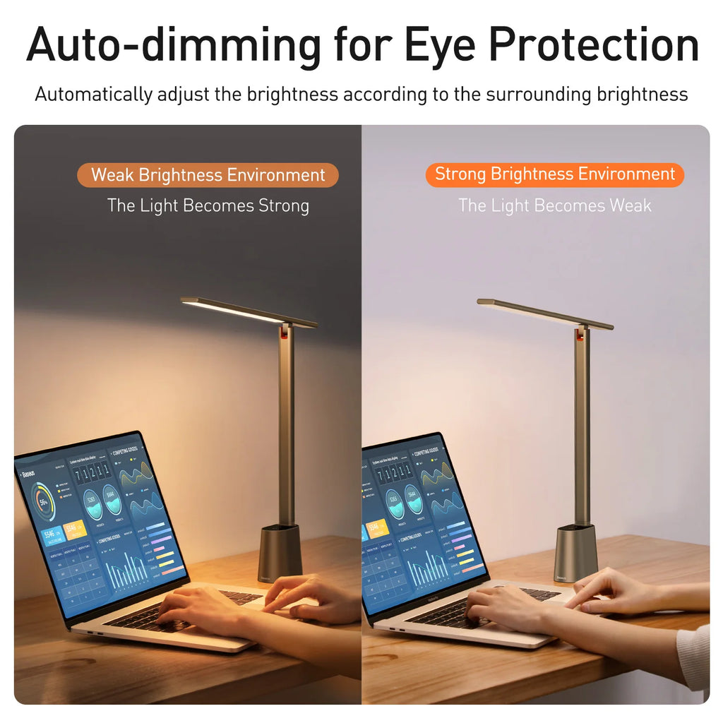 Smart Dimmable LED Desk Lamp – Foldable Eye-Care Office & Study Light