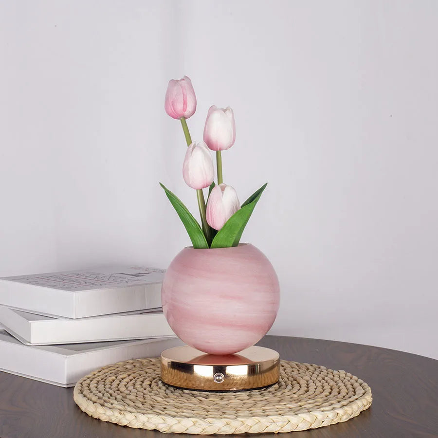 Tulip Bouquet LED Night Light – Dimmable Rechargeable Decorative Table Lamp