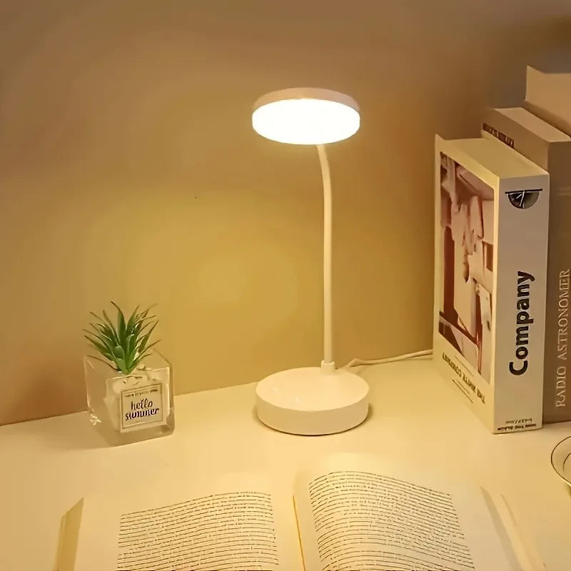Flexible LED Desk Lamp – 3-Level Dimmable USB Eye-Care Study Light