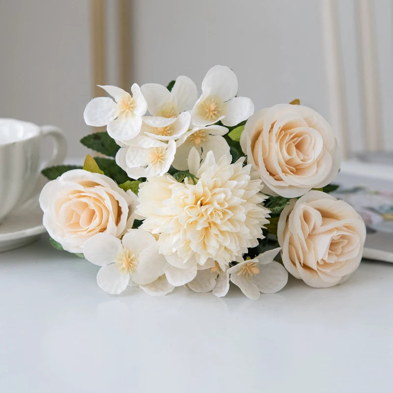 Silk Rose & Chrysanthemum Bouquet