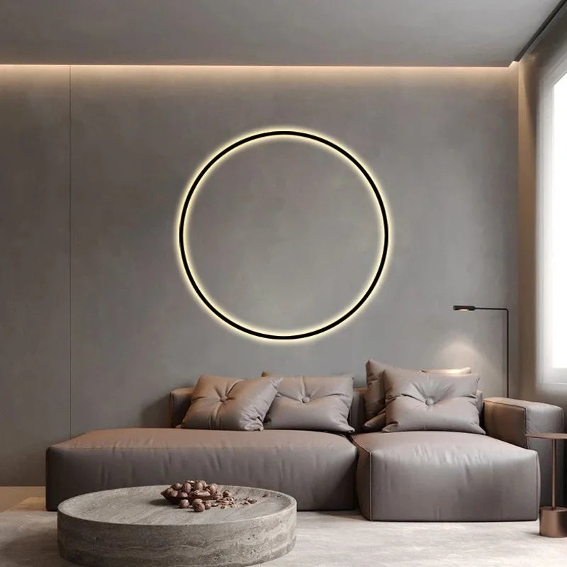 Minimalist LED Circle Wall Sconce – Modern Ring Wall Light for Living Room & Bedside