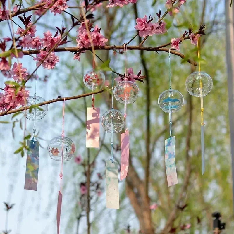 Japanese Sakura Glass Wind Chime – Kawaii Home & Garden Decor Bell