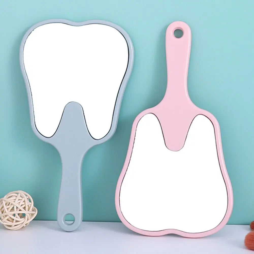 Cute Tooth-Shaped Handheld Mirror – Novelty HD Makeup Mirror Gift