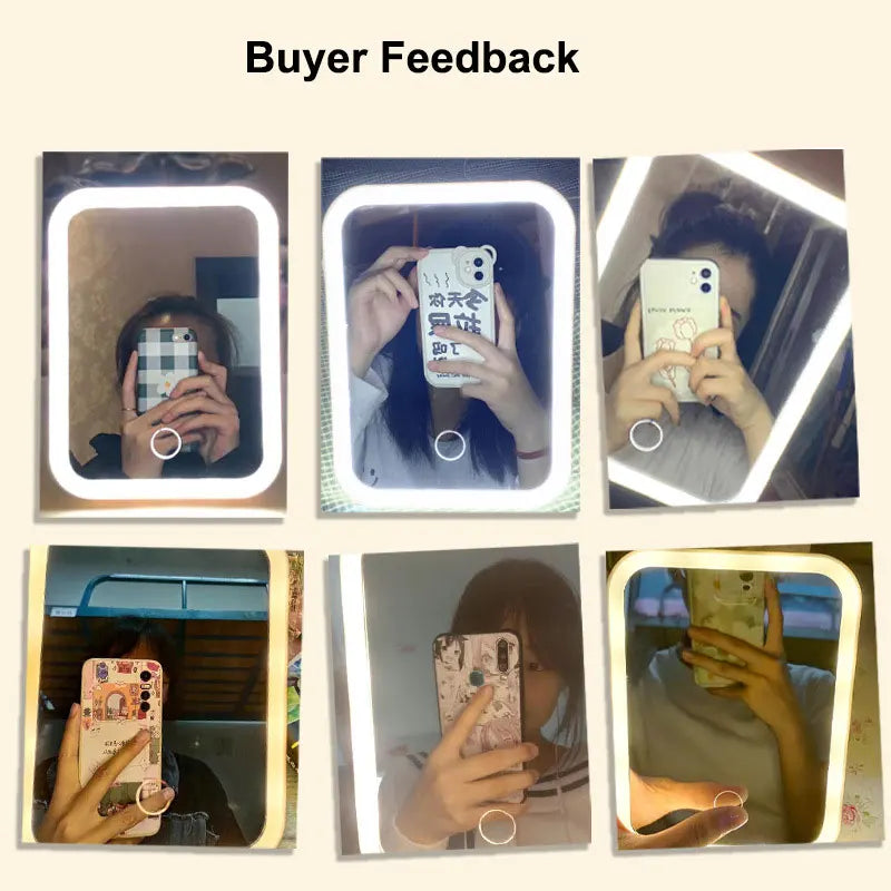 LED Vanity Mirror – Rechargeable Touch Dimmable Makeup Mirror (3 Light Modes)