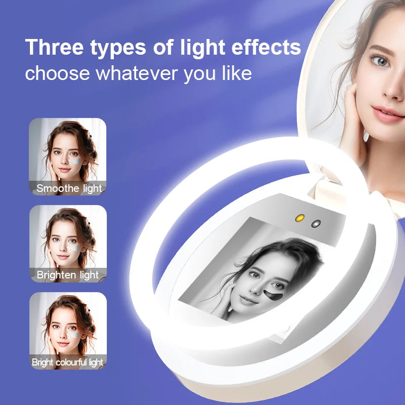 UV-Detection LED Makeup Mirror – Portable Sunscreen-Test Vanity Mirror