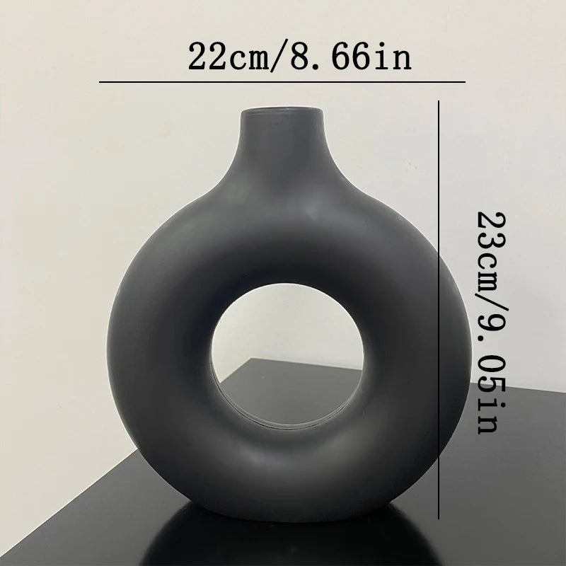 Nordic White Bud Vase – Minimalist Floral Arrangement Vase for Living Room