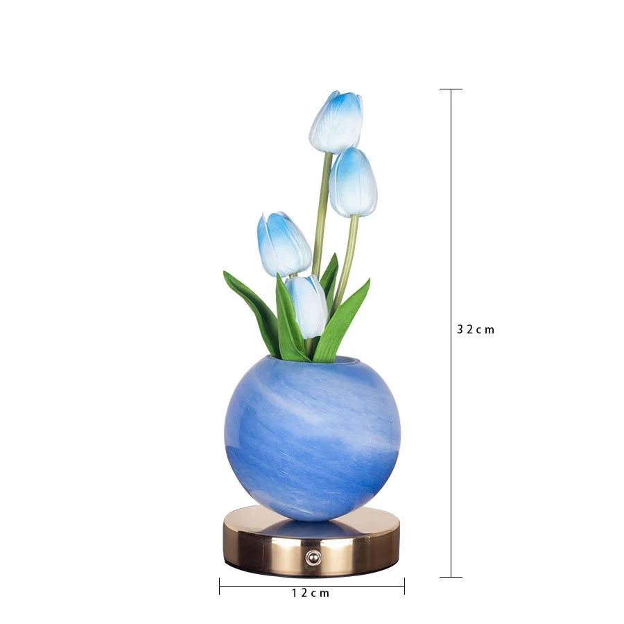 Tulip Bouquet LED Night Light – Dimmable Rechargeable Decorative Table Lamp