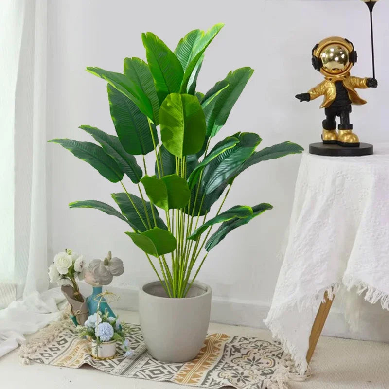 Artificial Tropical Palm Plant – Faux Monstera Banana Leaves for Home Decor