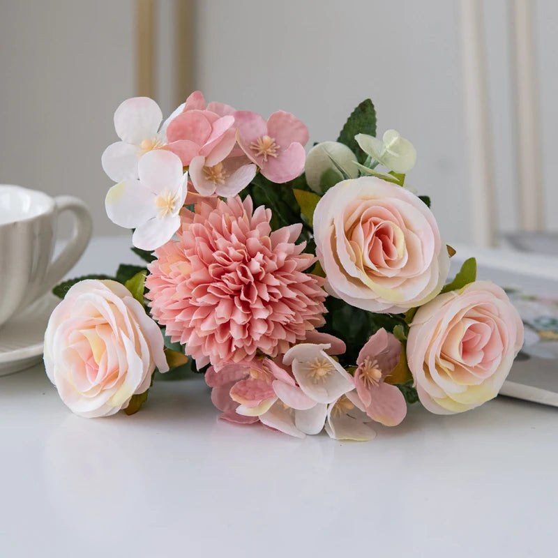 Silk Rose & Chrysanthemum Bouquet