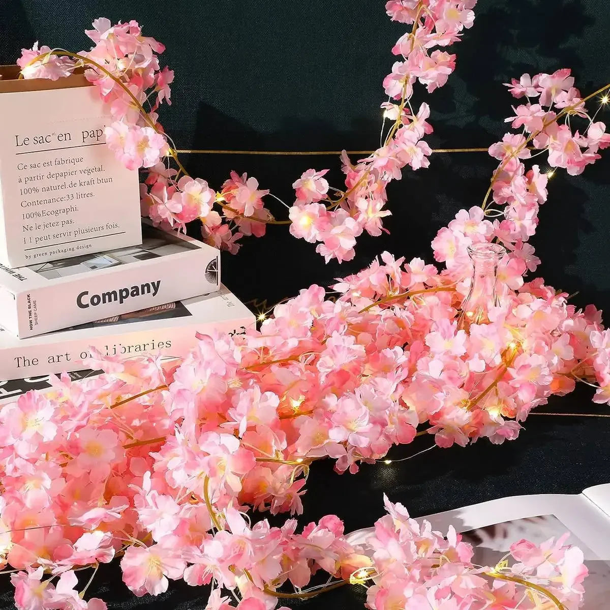 Cherry Blossom Fairy String Lights – 20 LED Blossom Garland for Bedroom & Wedding