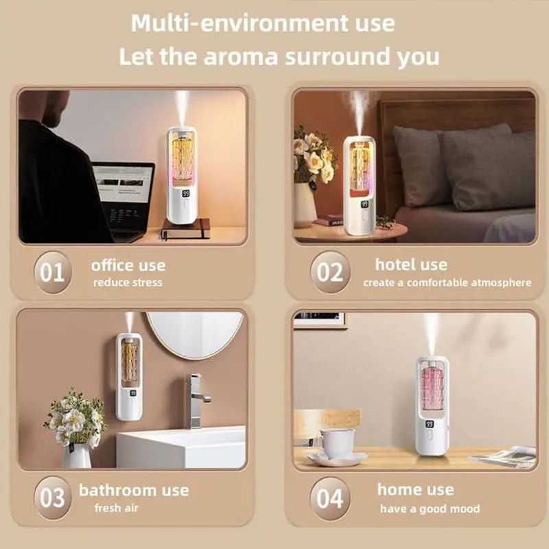 Wall-Mounted Aroma Diffuser – Timed Flameless Essential Oil Air Freshener