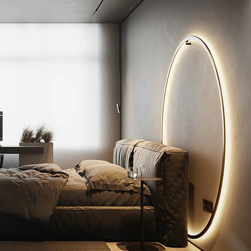 Minimalist LED Circle Wall Sconce – Modern Ring Wall Light for Living Room & Bedside