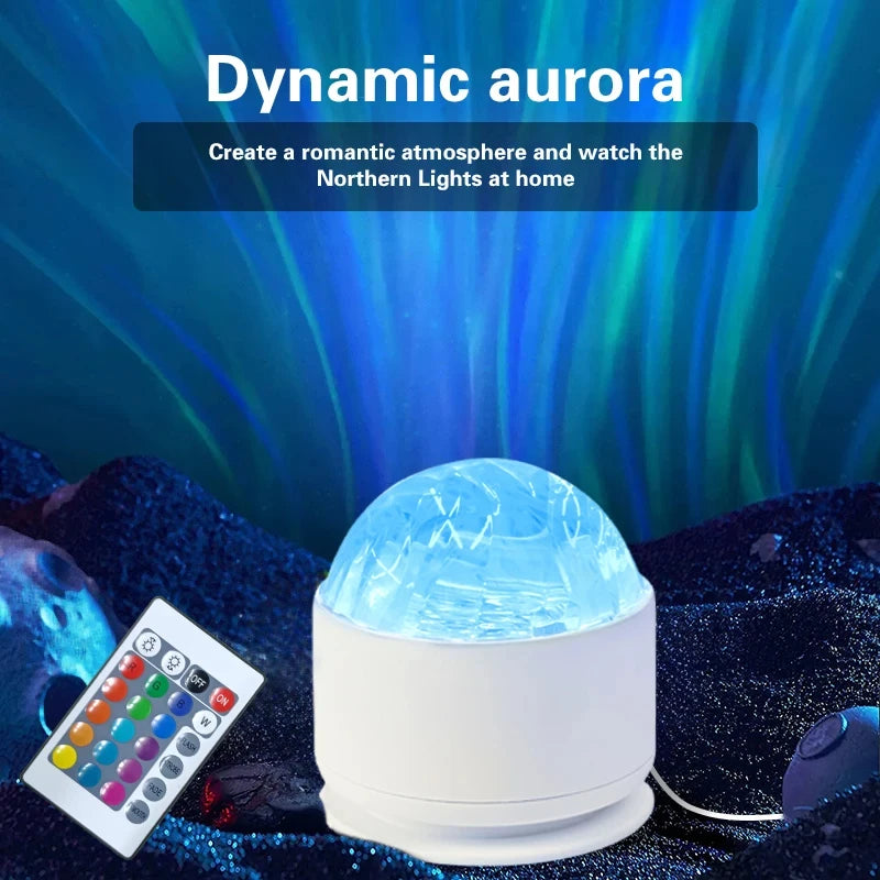 Aurora Water Ripple LED Projector – Northern Lights Galaxy Night Light with Remote