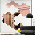 Hexagon 3D Mirror Wall Stickers – Self-Adhesive Acrylic Decor Decals (6/12 Pack)