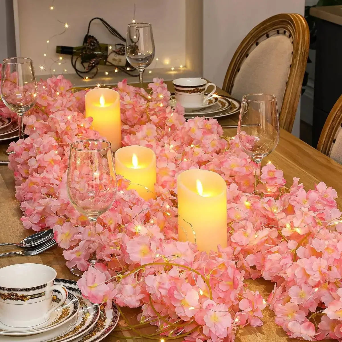 Cherry Blossom Fairy String Lights – 20 LED Blossom Garland for Bedroom & Wedding