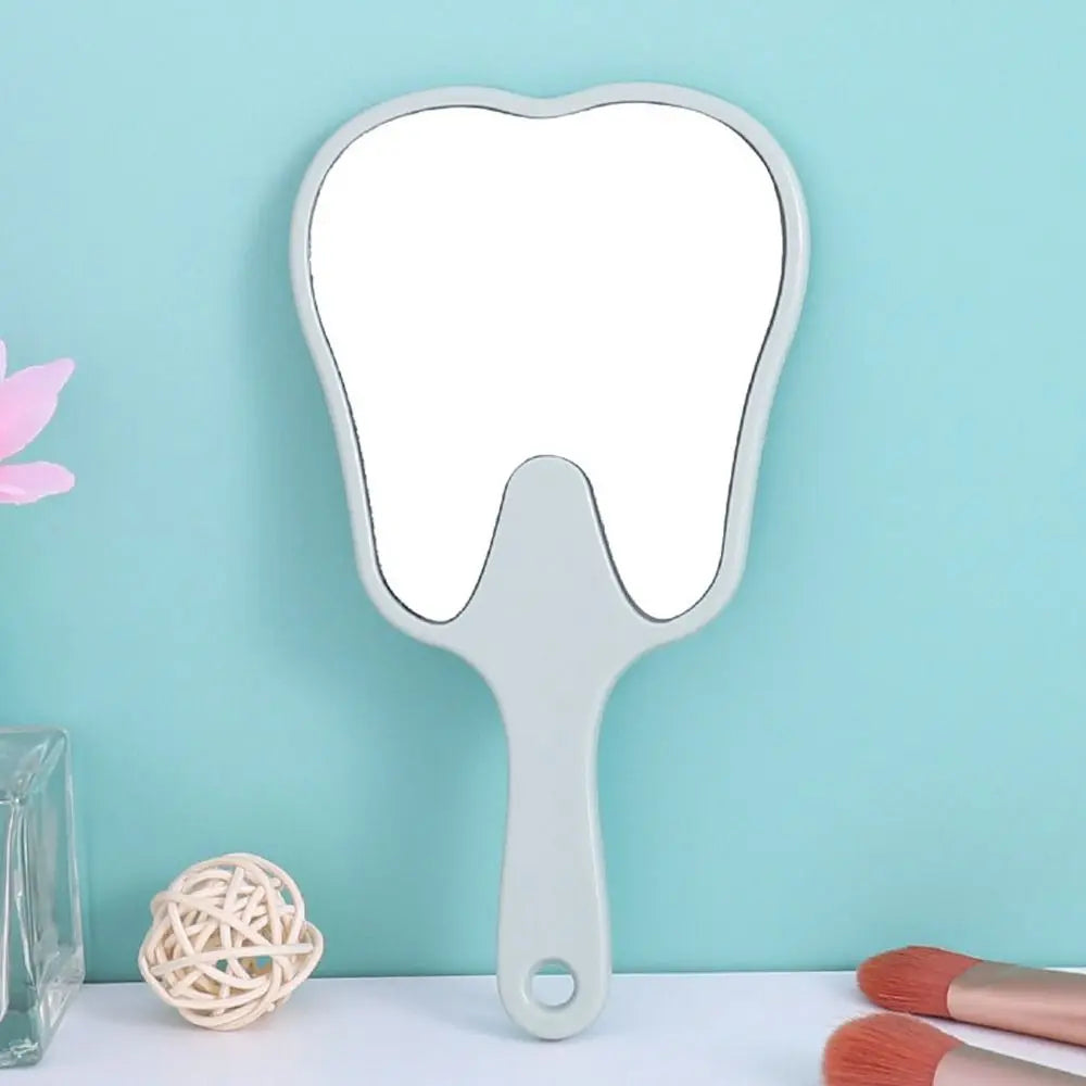 Cute Tooth-Shaped Handheld Mirror – Novelty HD Makeup Mirror Gift