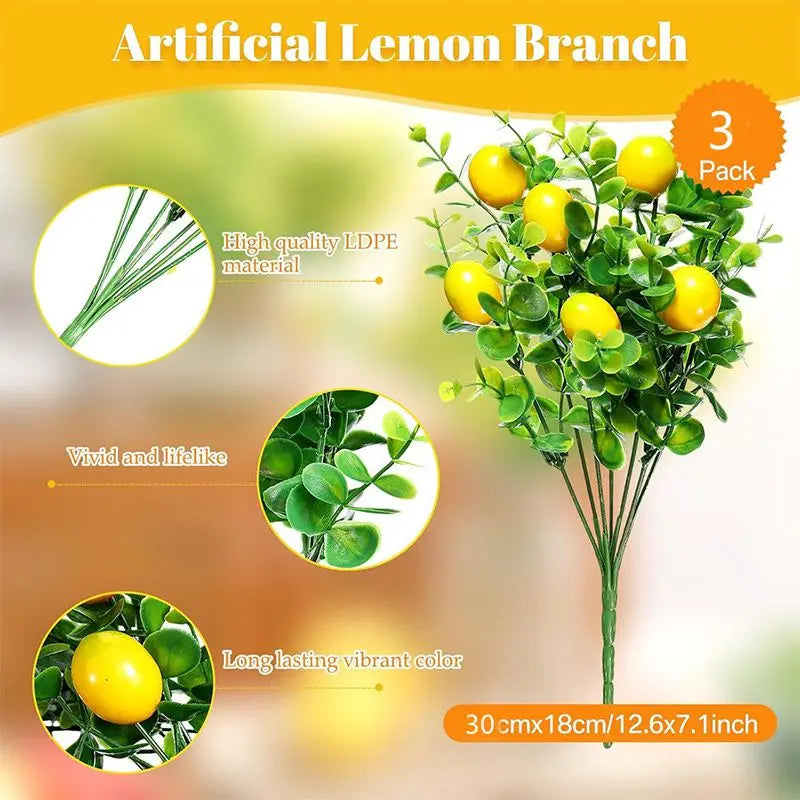 Lemon Branch Faux Greenery Stems