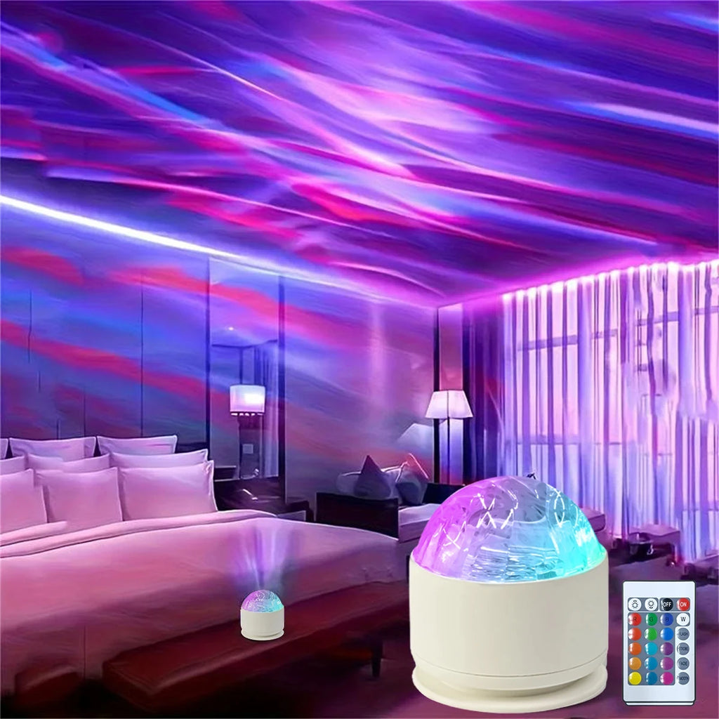 Aurora Water Ripple LED Projector – Northern Lights Galaxy Night Light with Remote