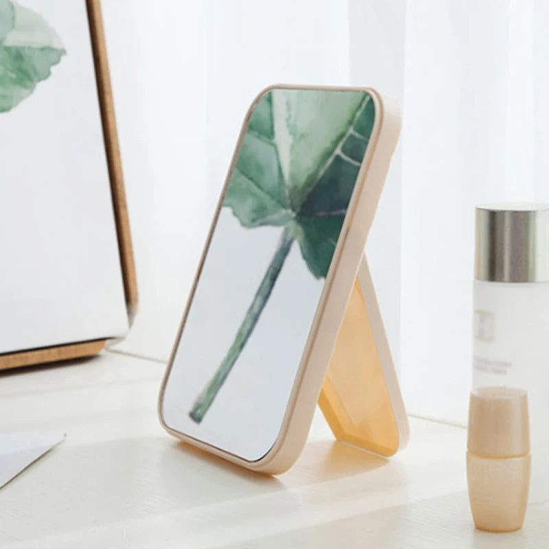 Portable Folding Cosmetic Mirror – Compact Square Makeup Mirror for Travel