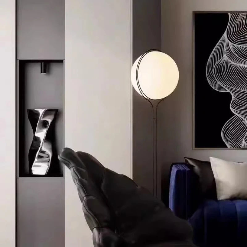Modern Acrylic Floor Lamp – Minimalist Round Ball Standing Light for Bedside