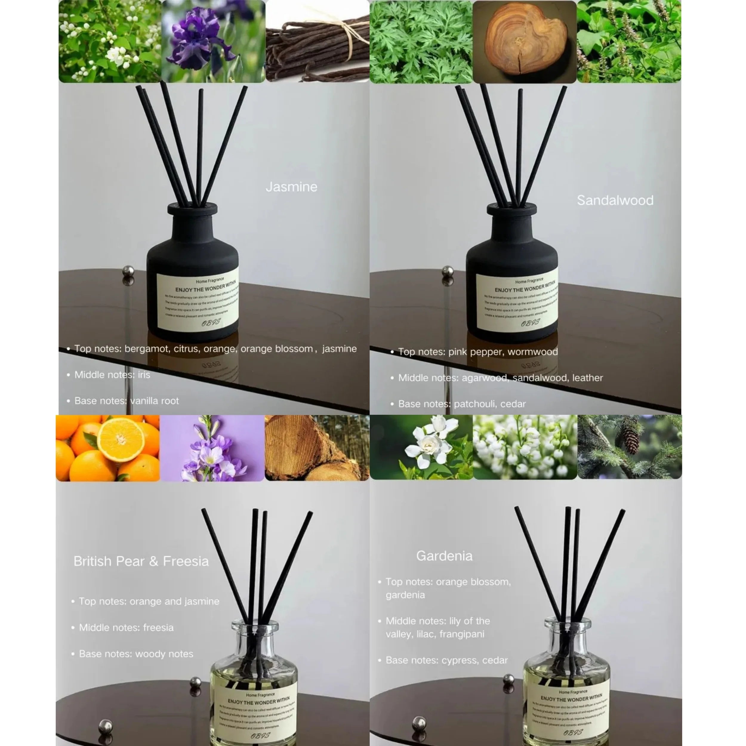Reed Diffuser Set (50ml) – Flameless Freesia & Jasmine Home Fragrance