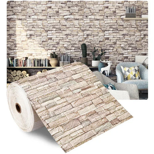 3D Brick Wallpaper – Self-Adhesive Waterproof Foam Wall Panels (Peel & Stick)