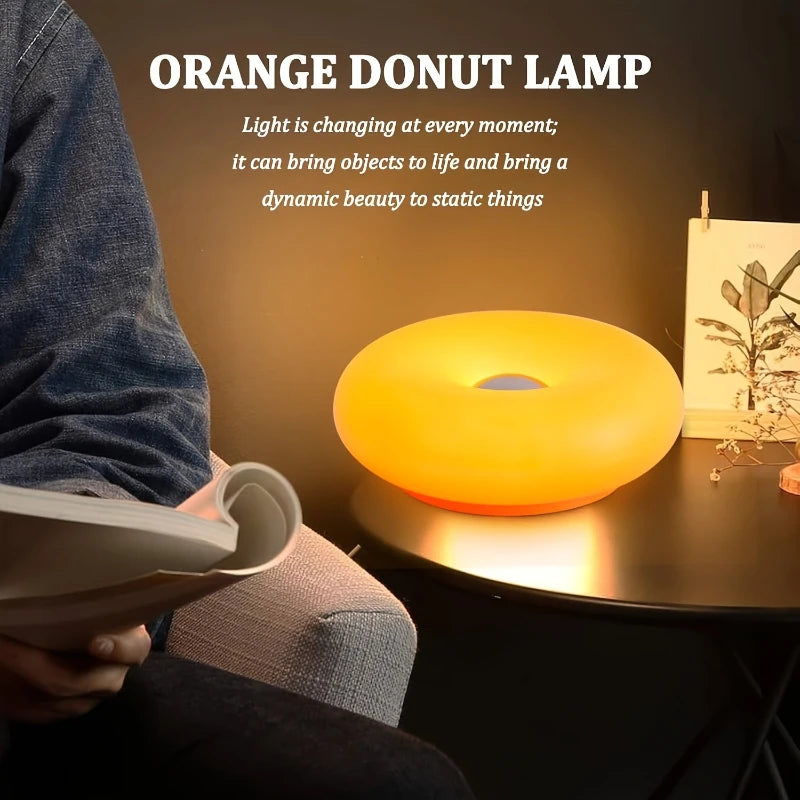 Donut LED Night Light – Cute Touch Dimmable Bedside Lamp with USB