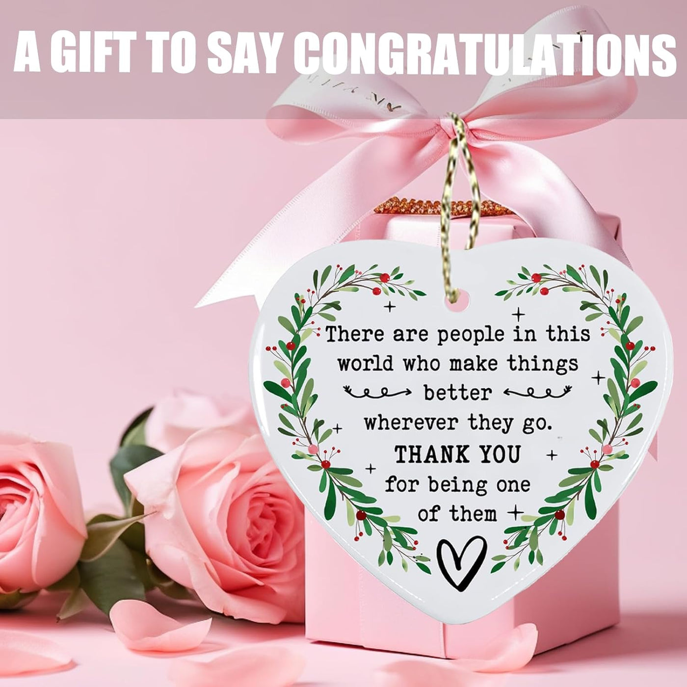 Thank You Gifts for Women & Friends - Appreciation Gifts for Coworkers, Boss, Family & Teachers - Christmas Decorations Ornament
